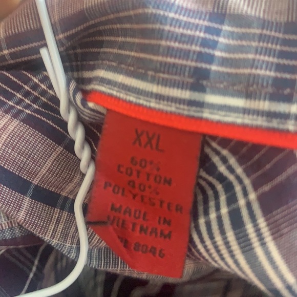 Alfani Slim Fit Purple, White, Gray & Navy Plaid Long Sleeve Button Down🥳HP🥳 - Picture 5 of 5